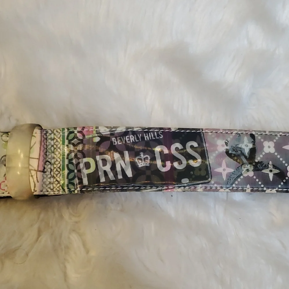 Vintage 90's Holographic Multicolor Patterned Women's Belt